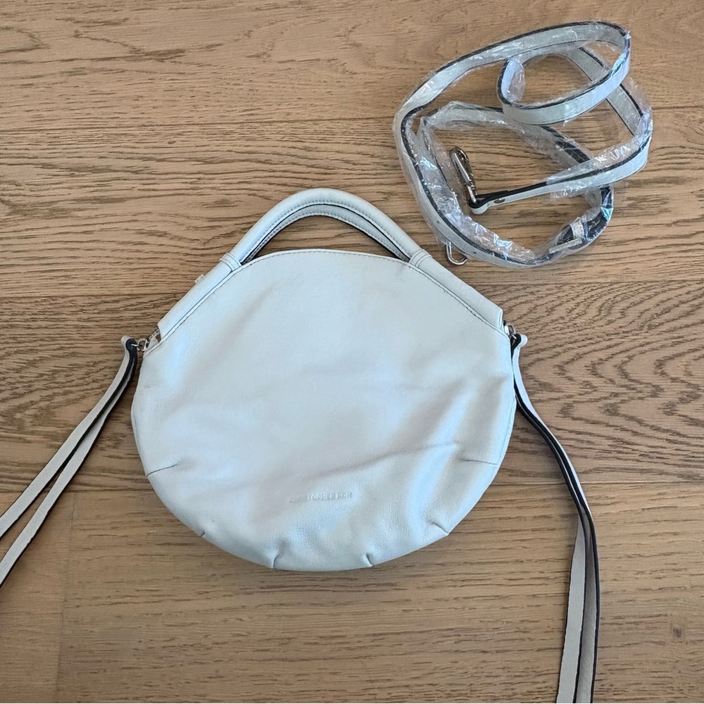 Christopher Kon Mini Round Elegant Cream Handbag